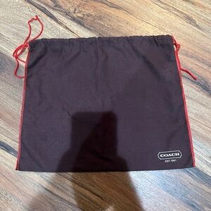 Coach Dark Brown Bag with Red Accents Vintage
